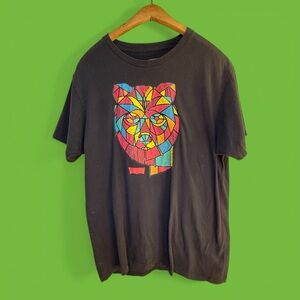 Levis T Shirt L Black Short Sleeve Graphic Tee Cotton Psychedelic Bear Vintage